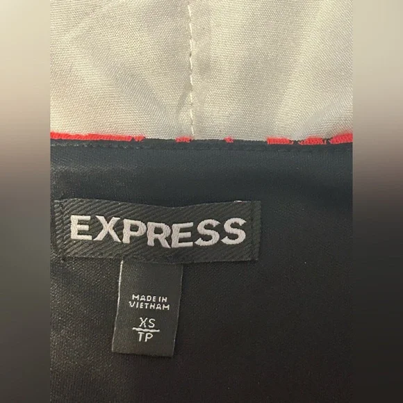 Express Sz Xs/2 Red Leopard Animal Print Skirt Set Retro Vintage Rockabilly - Picture 4 of 5